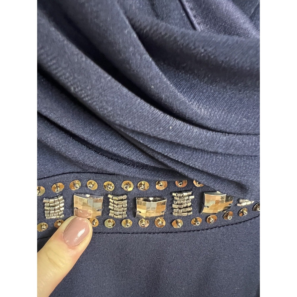 ALYX Limited Navy Blue Dressy Cocktail Sleeveless Dress Sz 16 - Picture 4 of 9